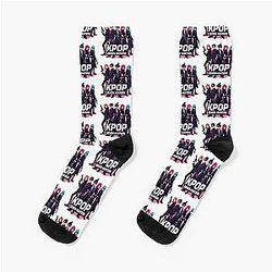KPOP Demon Hunters Neon Fantasy Logo Sticker Socks