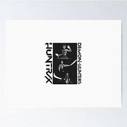 Kpop Demon Hunters Black Art Poster