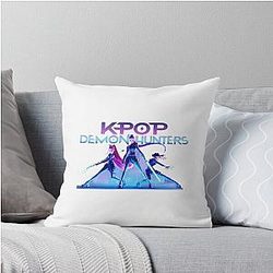 Kpop Demon Hunters sticker Throw Pillow