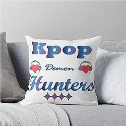 Kpop Demon Hunters - Heart with Headphones - KDH Music Art Aesthetic Throw Pillow