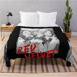 Red Velvet Kpop Group Members black and white Korean Kpop RGB Color Design Throw Blanket