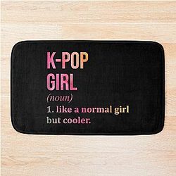 KPop Girl Definition KPop in Watercolor Bath Mat
