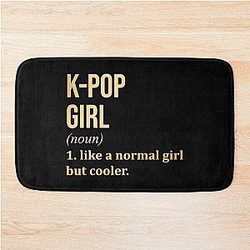 KPop Girl Definition KPop in Gold Bath Mat