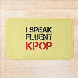 I SPEAK FLUENT KPOP - KHAKI Bath Mat