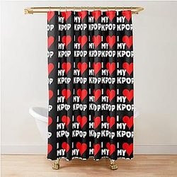 I LOVE MY KPOP - BLACK Shower Curtain