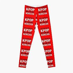 I LISTEN TO KPOP - RED Leggings