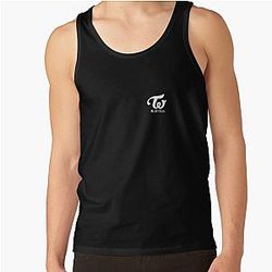 Twice Kpop logo Hangul Black White Tank Top