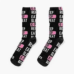 Eat Sleep K-Pop Repeat Socks