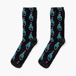 K-Pop K-Drama Koreanisch Herz Hand Symbol Fangirl Fanboy Grafik Socken