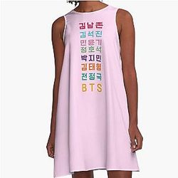 BTS Namen im Dynamit Stil A-Linie Kleid