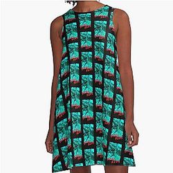 Stray Kids Kpop Group Members Blue Korean Kpop RGB Color Design A-Line Dress