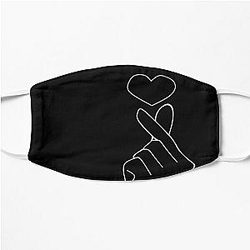 Korean Finger Heart Kpop graphic Flat Mask