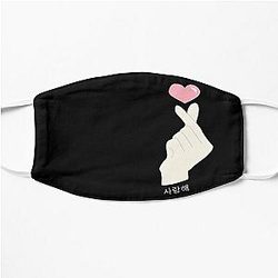 Kpop korean finger heart design  Flat Mask
