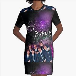 BTS BAND Graphic T-Shirt Dress