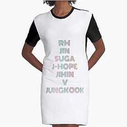 BTS names army Graphic T-Shirt Dress