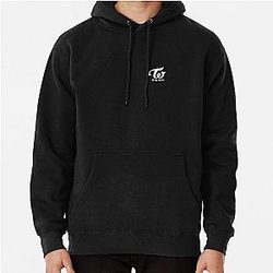 Twice Kpop logo Hangul Black White Pullover Hoodie