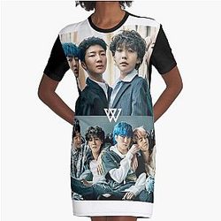 Gewinner kpop Grafische T-Shirt Kleid
