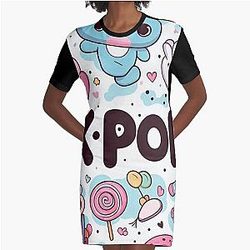 Kpop design Graphic T-Shirt Dress