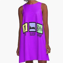 EAT SLEEP KPOP - PURPLE A-Line Dress