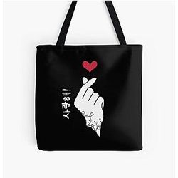 K-pop Fingerheart Saranghae All Over Print Tote Bag