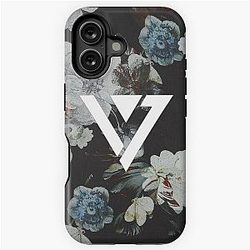 Black Floral Seventeen Kpop iPhone and Samsung Case iPhone Tough Case