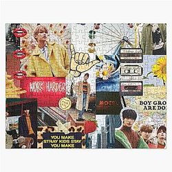 STRAY KIDS Collage AESTHETIC Retro Cool Kpop Quotes  Jigsaw Puzzle