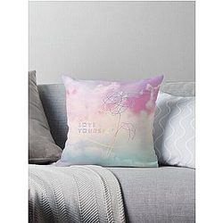 Love Yourself Her Pastel Clouds BTS Bangtan Kpop Merch Throw Pillow