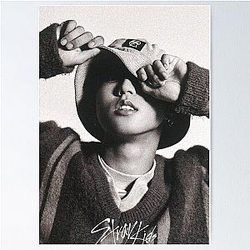 Han Black and White hot photoshoot sexy Stray Kids members poster skz kpop Poster