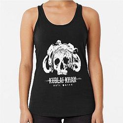 Kublai Khan Sale Waeer Skull Logo Metalcore Band - Racerback Tank Top