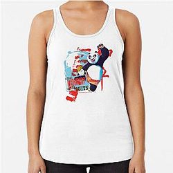 Kung Fu Panda Po: A Real Warrior Never Quits Action Portrait Racerback Tank Top
