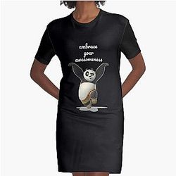 Embrace Your Awesomeness, Kung Fu Panda Graphic T-Shirt Dress