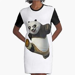 Kung fu panda fighter graphic tee dress