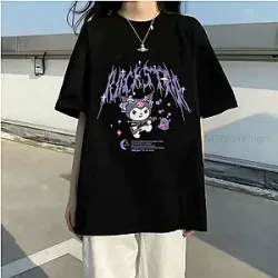 Sanrio Kuromi Gothic Vintage Design Tide Short Sleeve T-shirts