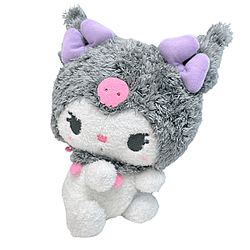 14 - 25 cm White And Grey Kuromi Curly Hair Plush