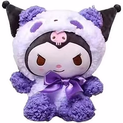 Kuromi Plush – Floral Ribbon Outfit