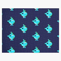 my kurzgesagt bird creative blue classic in black Jigsaw Puzzle RB0111