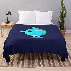 my kurzgesagt bird creative blue classic in black Throw Blanket RB0111