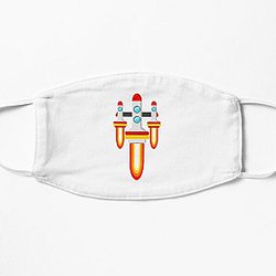 Kurzgesagt Rocket Present or Gift Red, blue, Gray, Yellow Flat Mask RB0111