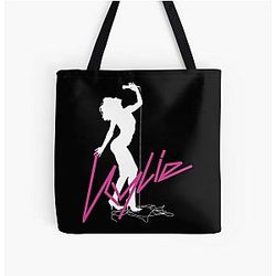Kylie Minogue Fever 20th Anniversary White Silhouette with Logo   All Over Print Tote Bag