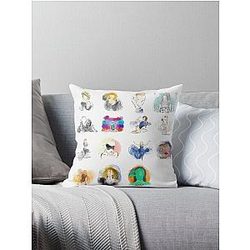 Kylie Minogue all albums digital watercolour Throw Pillow