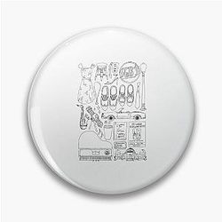 La La Land Flatlay Black and White Line Drawing Pin