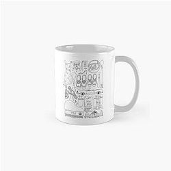 La La Land Flatlay Illustration Black White Line Drawing Classic Mug