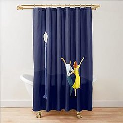 La La Land: Dancing Couple in Lamplight Shower Curtain