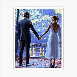 La Land Van Gogh Print Sticker