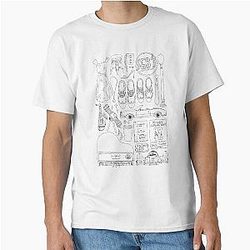 La La Land Classic Black and White Line Drawing T-Shirt