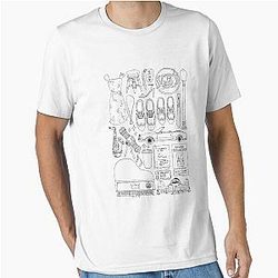 La La Land Flatlay Illustration Black White Line Drawing Essential T-Shirt