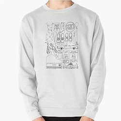La La Land Flatlay Illustration Black White Line Drawing Pullover Sweatshirt