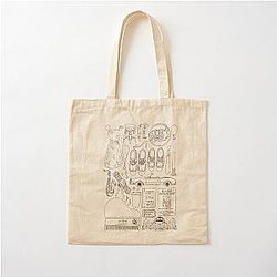 La La Land Black and White Line Drawing Cotton Tote Bag