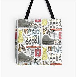 La La Land Illustration Jazz Saxophone Musical All Over Print Tote Bag