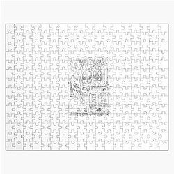 La La Land Flatlay Illustration Black and White Line Drawing Jigsaw Puzzle